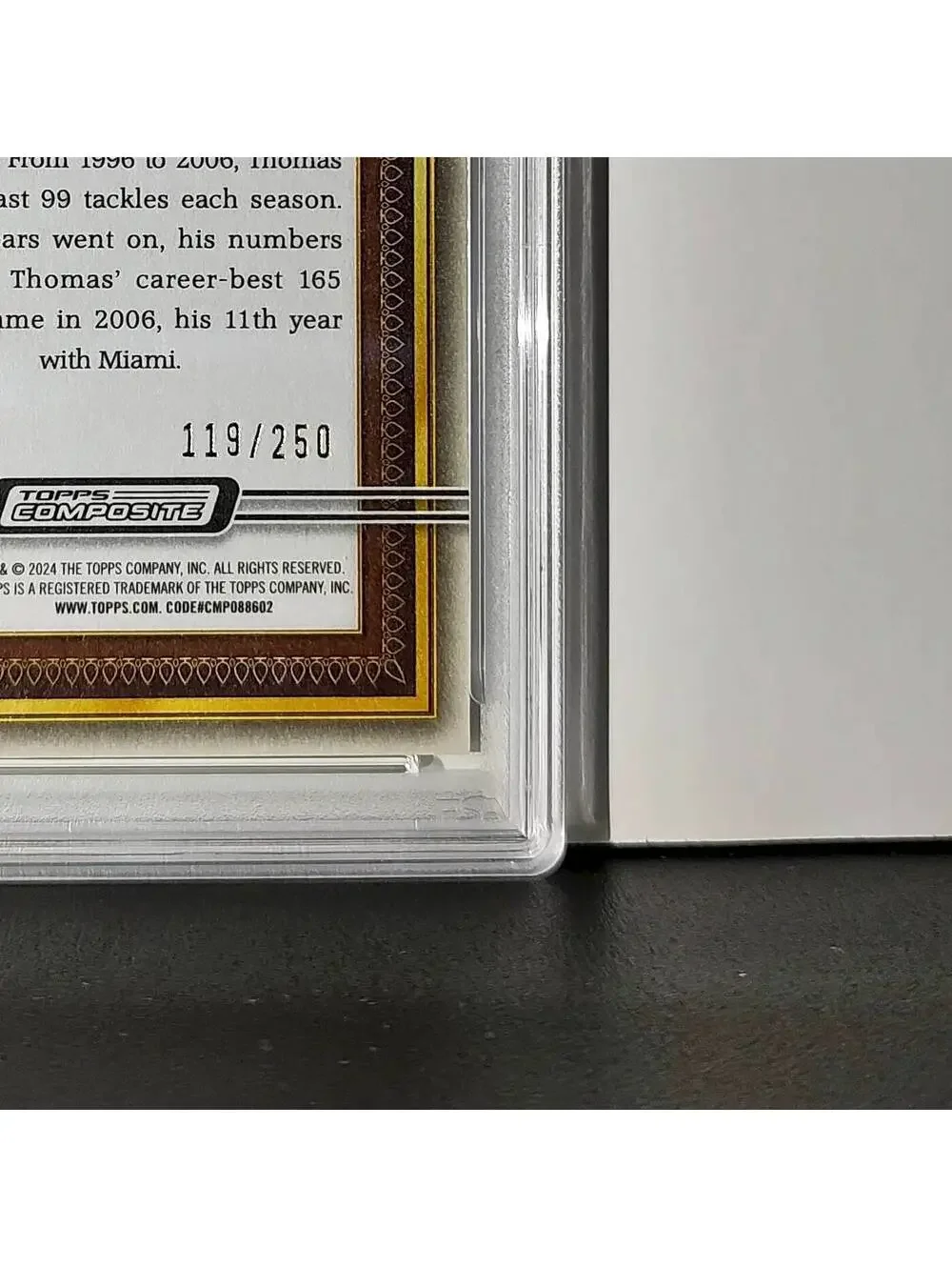 Zach Thomas 2023 Topps #PG-24 119/250 Gallery Green Parallel PSA 10 Gem Mint